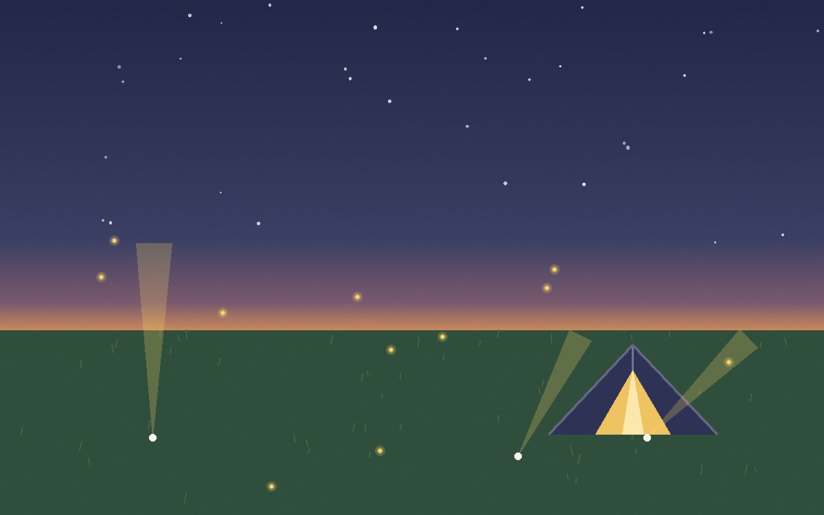 Children and a parent threading tent poles together on the grass