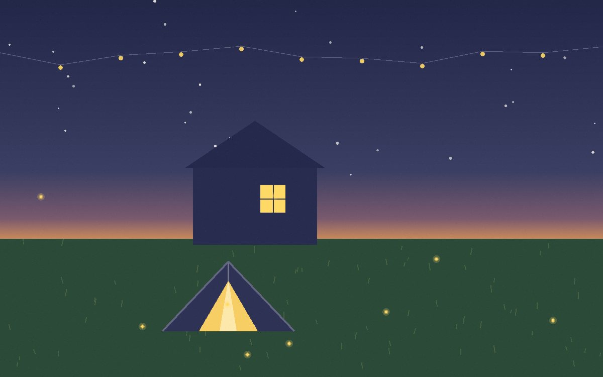 Children and a parent threading tent poles together on the grass
